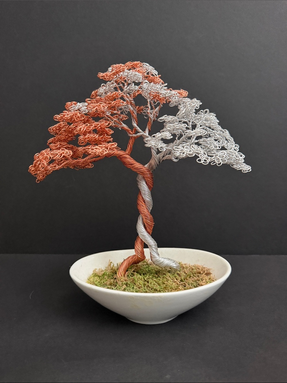 Handcrafted Wire Bonsai Tree Sculpture - Home Art